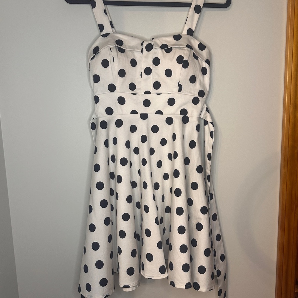Vintage-Style White Polka Dot Dress